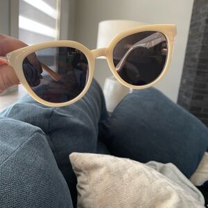 Sojos sunglasses. Cream colored frames